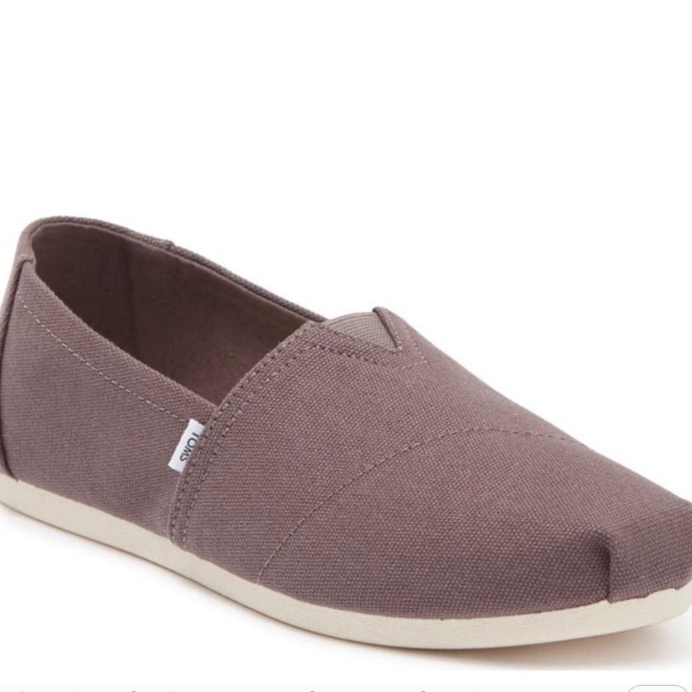 NWT Toms Belmont slip on Ash color canvas